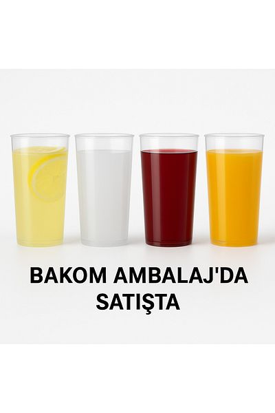 BAKOM AMBALAJ Hard Plastic Cocktail Party - Lemonade Drink Glass 175 Cc - 10 Pieces Crystal Mica Cups