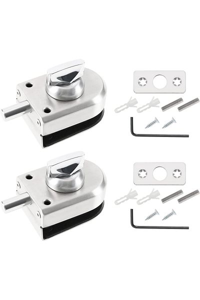 eMagTech 2PCS Glass Door Lock 304 Stainless Steel Floor Latch Bolt Ground Lock Gate Latch for 10-12m