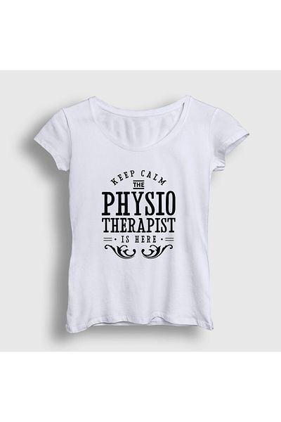Presmono Tricou alb pentru femei Calm Gift Fizioterapeut Fizioterapeut 541959tt