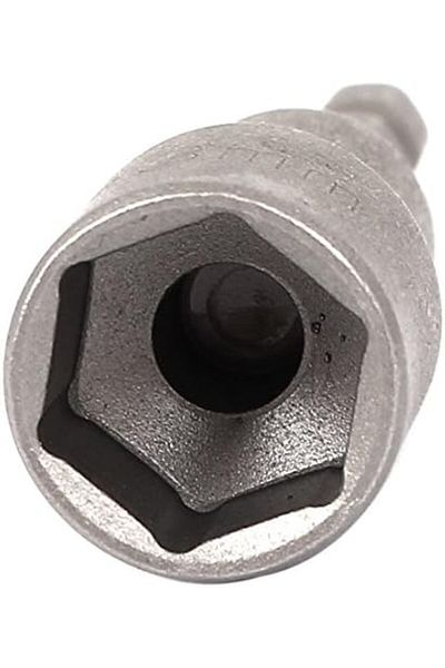 Generic Aexit Bell (Construction hardware) Shape Hex drill hole 13mm Metal Socket Nut Setter Gray 65mm Long