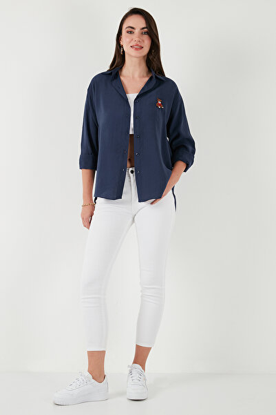 Lela Сорочка з бавовняною сумішшю, регулярного крою, з вишивкою ведмедика СОРОЧКА 6773106