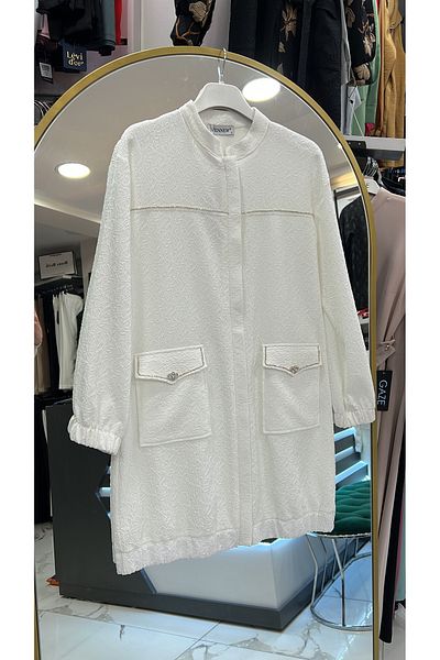 wennew Ecru Zippered Jacket