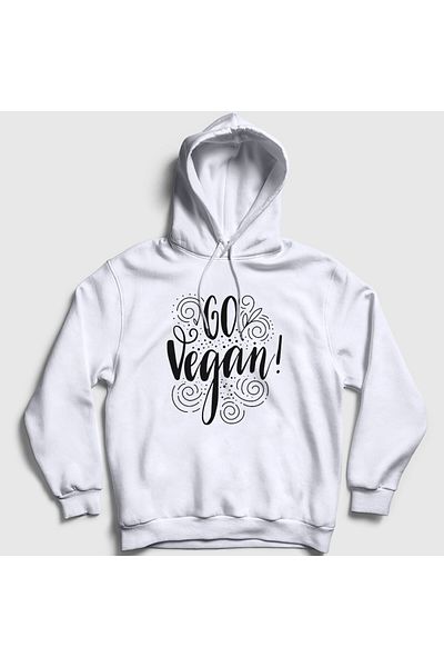 Presmono Unisex White Go Vegan Vegetarian Vegetarian Hooded φούτερ 542840tt