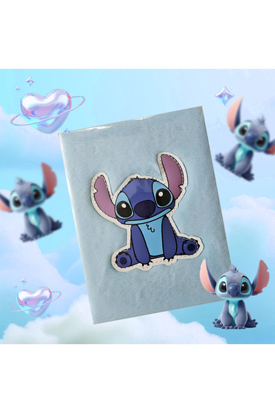 Fancy Space دفتر ستيتش ديزني ثلاثي الأبعاد من القطيفة باللون الأزرق