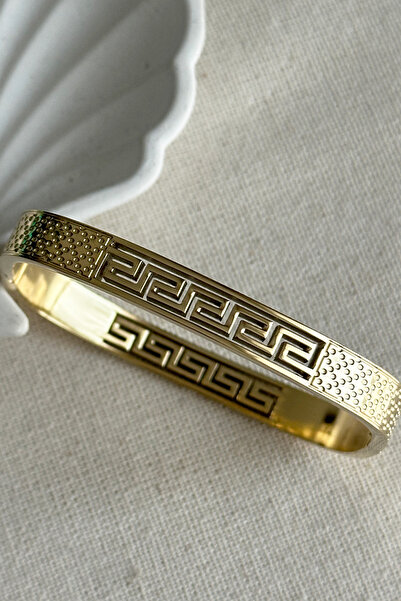 Modacaprea Çelik 14 K Rome Dikdörtgen Kadın Kelepçe Bileklik Kadın Kelepçe Ka...