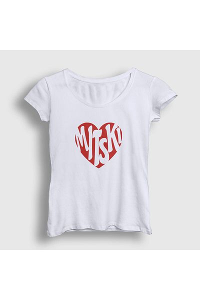Presmono Tricou alb pentru femei I Love Heart Mitski 543207tt