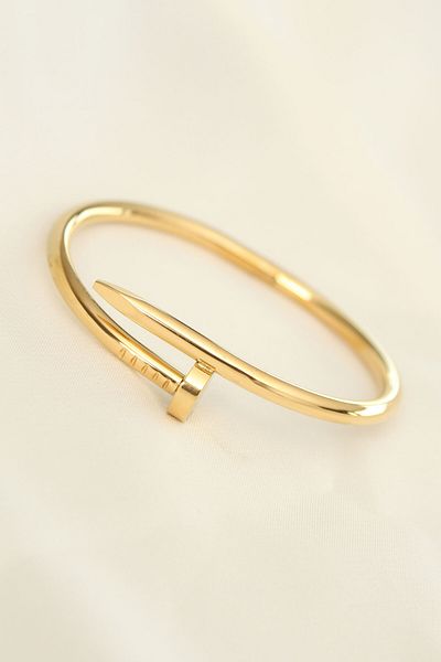 Skygo 316L Steel Gold Color Nail Model Bracelet - TJ-BB4321