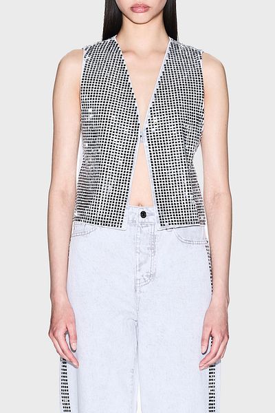 Armani Exchange سترة من الدنيم المرصعة بالقطن 100% بقصة عادية XW001205 AF14703 M8090