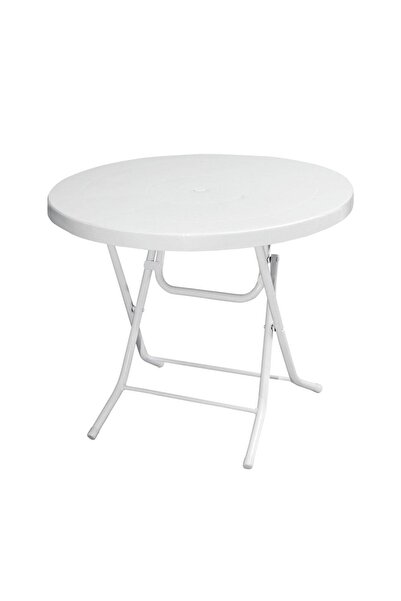 Omnipazar MT-GFM206 Luce Plastik Yuvarlak Katlanır Bahçe Balkon Masa Ø85 cm B...