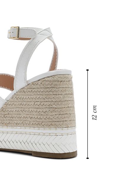Derimod Women's White Ankle Buckle Wedge Heeled Espadrille Sandals 25Sfd443218