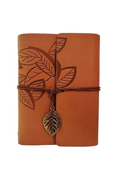 Ayder Timya Leather Leaf Patterned Notebook
