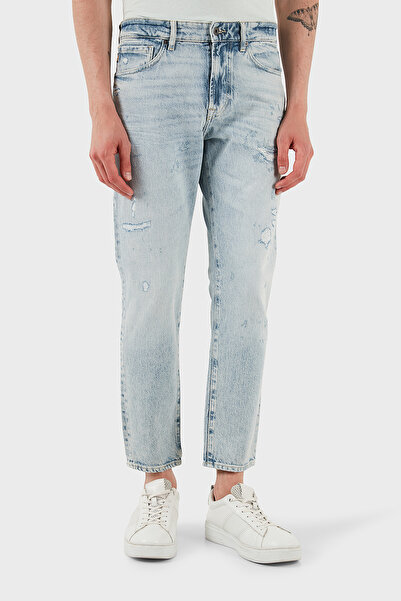 BOSS Pamuklu Regular Fit Normal Bel Düz Paça Jeans Erkek KOT PANTOLON 50537835 455