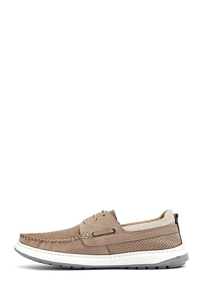 Derimod Men's Beige Lace-up Nubuck Leather Casual Shoes 25SFD6810V3