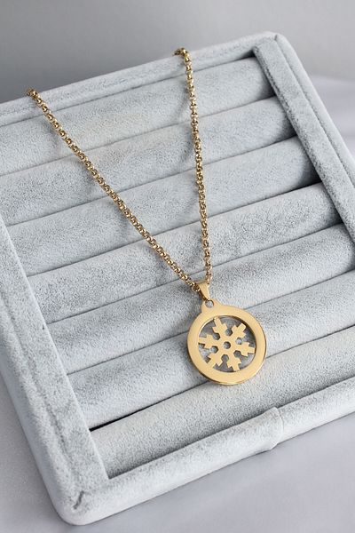 Skygo 316L Steel Gold Color Snowflake Model Women's Necklace - TJ-BKO7666