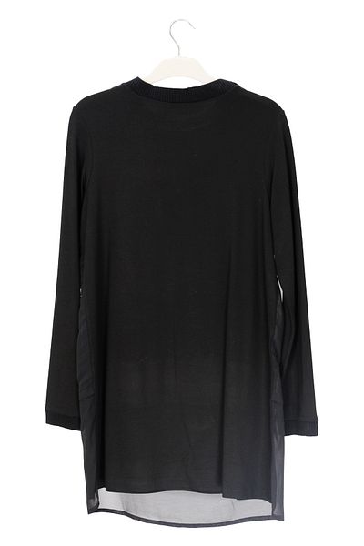 qmash Chiffon Front, Combed Cotton Back, Long Sleeve Tunic