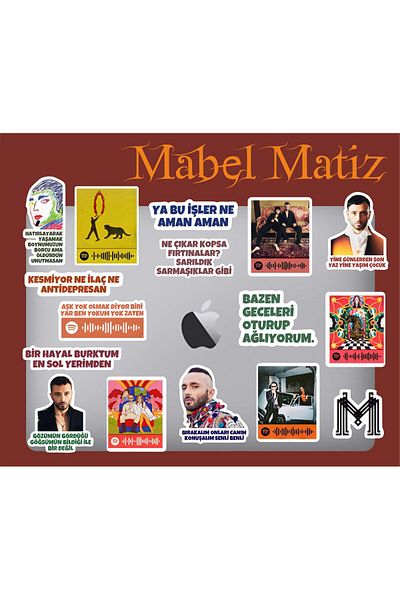 hediyenebak Mabel Matiz Sticker Set |   Laptop Agenda Pc Tablet Phone Notebook Sticker Bullet Journal