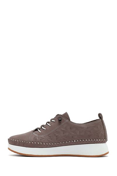 Derimod Women's Mink Lace-Up Thick Sole Patterned Leather Comfort Shoes 25Sfd334318