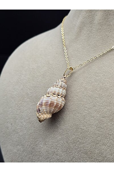 NBS Beautiful Naturel Stones Seashell Handcrafted Necklace (Plated Chain)