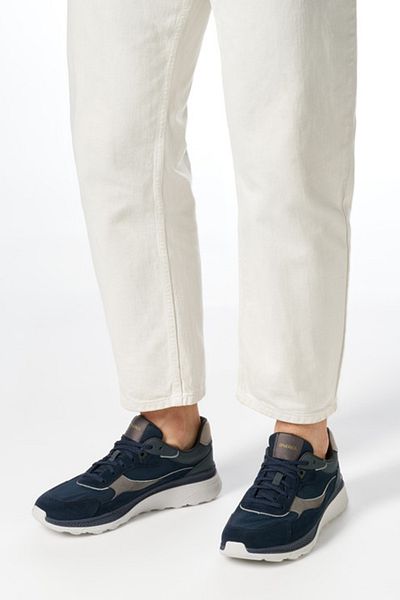 Geox Men's Navy Blue U Spherica Actif X1 a - Mes + Water Laced Suede Sneaker U55Hua01422C4002