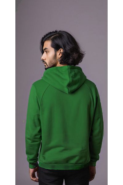 KonforA Oversize Basic Green 3 Thread Raster Unisex Hooded Sweatshirt Hoodie