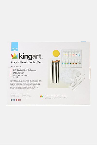Kingart 36 Pcs Acrylic Paint Starter Set