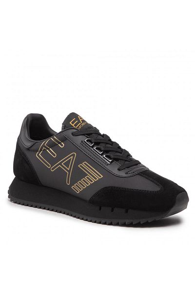 EA7 Unisex Brand Logo Comfortable Sole Lace-Up Black Sneaker X8X101 Xk257-M701