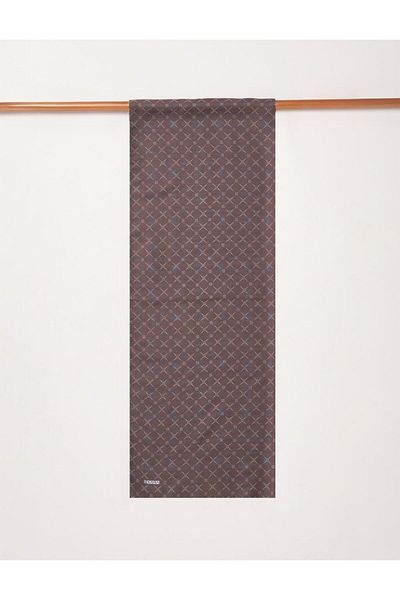 Kayra Monogram Patterned Shawl Bitter Brown