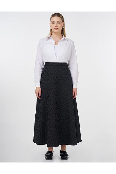 Kayra Fusta evazată cu model zebră neagră