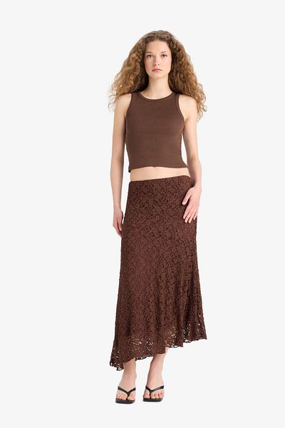 DeFacto Asymmetrical High Waist Lace Maxi Skirt E4812Ax25Sp