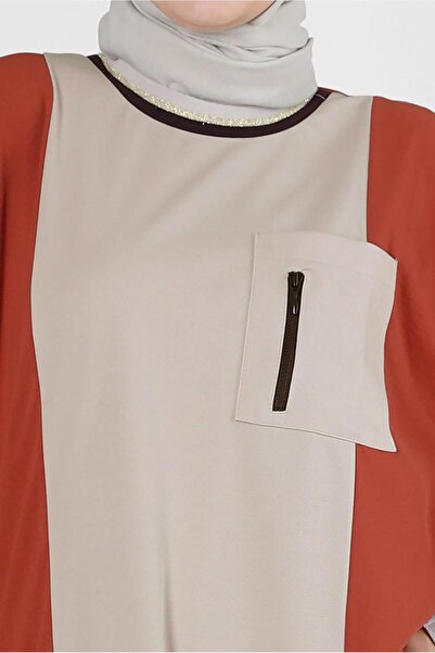 Alvina Two-Color Tunic with Elastic Cuffs 43914