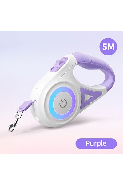 Choice L 5m Purple ROJECO 5M Automatic Dog Leash Retractable LED Luminous Leading Fashion Light Straps For