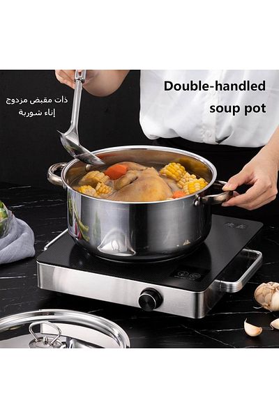 Lumely 15-Piece Stainless Steel Cookware Set, With Lids and Handles, Pots And Pans, for Kitchen Cooking