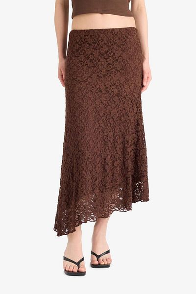 DeFacto Asymmetrical High Waist Lace Maxi Skirt E4812Ax25Sp