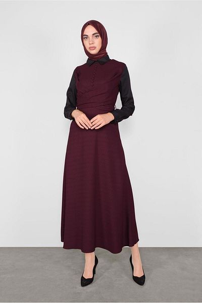Alvina 41148 Model Two Dress Set with Buttons