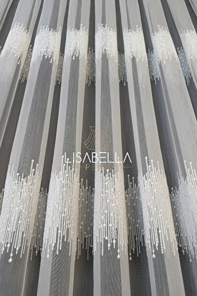 LisabellaHome Lavinia Ttm Floor Heavy Brodeled Soft Draping Tulle Curtain Does Not Want Ironing (1X3 Pleat Stitched)