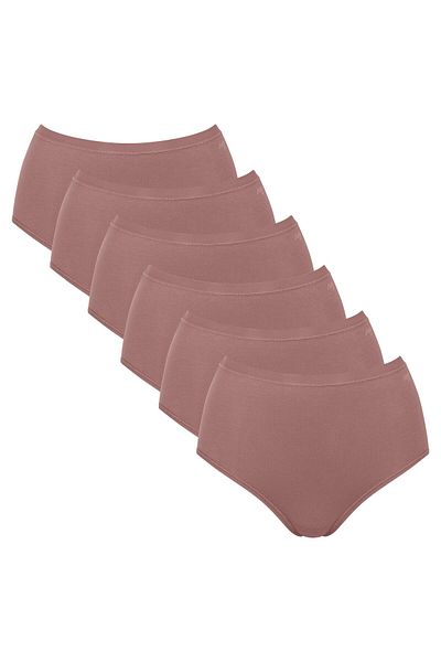 SLOGGI Damen Highwaist-Slips, 6er Pack - GO Daily Cotton Highwaist 6P, Unterhose, Stretch-Baumwolle