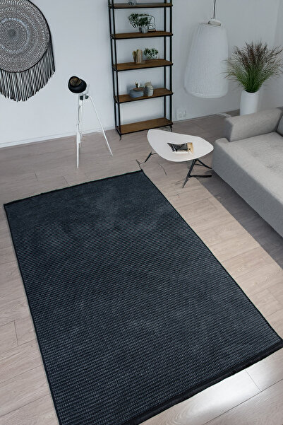 Estiva Home Anthracite Chenille Rug Living Room Living Room Children's Room W...
