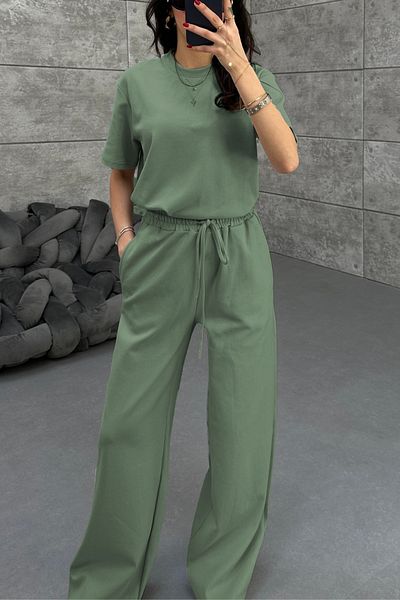 ruNadeS Women's Flared Short Sleeve Set - Comfortable and Stylish Summer Combination