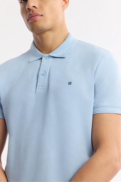 Avva Bărbați albastru Polo Collar Unbreakable Collar, Păstrați rece, uscare rapidă bumbac T-Shirt B001032
