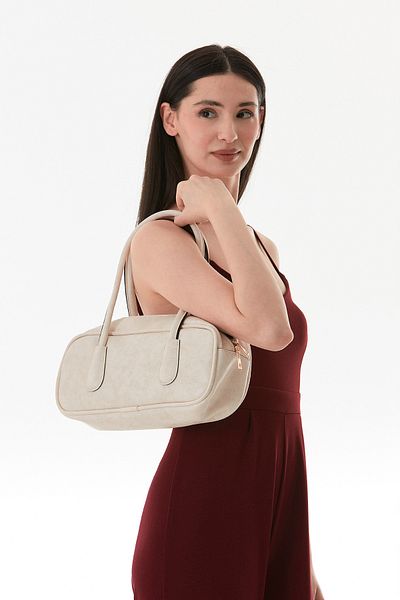 Fulla Moda Zippered Patent Leather Handbag