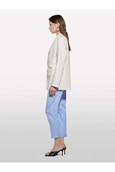 Sisley Women's Light Blue Stretch Cotton Cigarette Pants