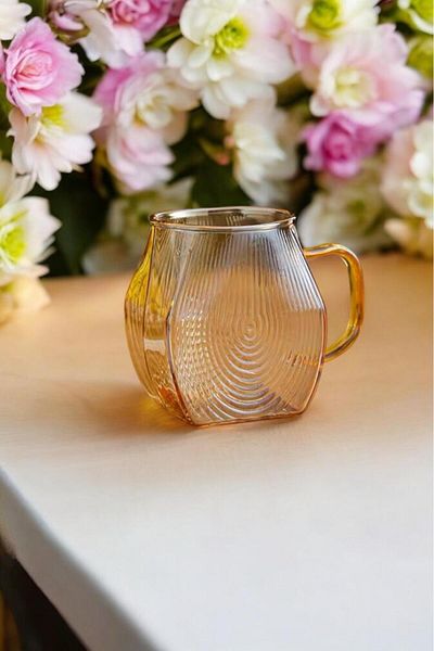 Qerhome Borosilicate Glass Amber Snail Patterned Glass Teapot & Jug with 4 Glasses 2500 ml
