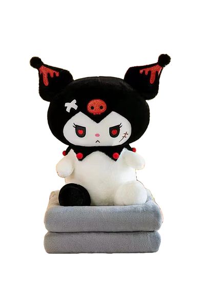 ABYZ Jucărie de pluș Kuromi cu pătură, 45 cm