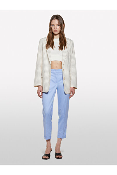 Sisley Women's Light Blue Stretch Cotton Cigarette Pants