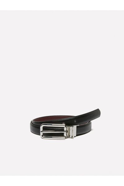 Sisley Women's Black Brown Vegan Leather Belt