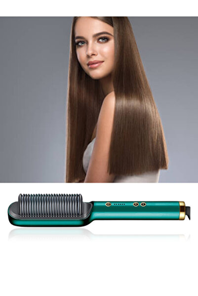 MACON Professional Electric Hair Straightener Brush – Heated Comb for Smooth ...