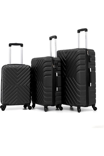 DILIXI Travel Luggage Set with 4 Wheels and Number Lock, 28-304/3TR, Black