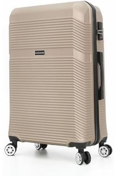 Giordano 3-Piece Luggage Set with Double Spinner Wheels and Digital Lock (Champagne, 32IN/26IN/20IN)