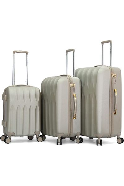 Giordano TSA 3-Piece Luggage Set, Champagne, Polycarbonate