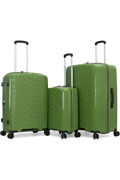 VERAGE Suitcase 3 Pcs, Green, TSA Lock, L 28/M 24/S 20